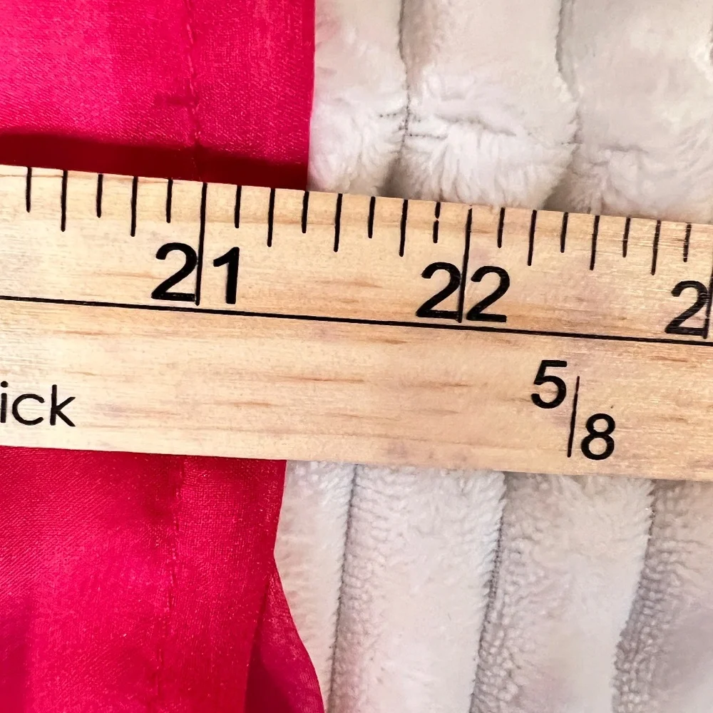 #A125   FOR HER NYC  Barbiecore Hot Pink Ruffle Organza Romantic Blouse NWT M - Picture 10 of 12